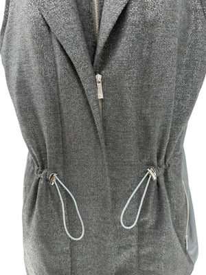 Lafayette 148 New York Charcoal Hooded Vest – Size M