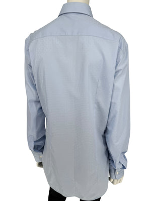 Salvatore Ferragamo Light Blue Patterned Dress Shirt – Size M (Men's)