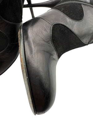 Miu Miu Women’s Black Leather & Suede Ankle Boots – Size 37