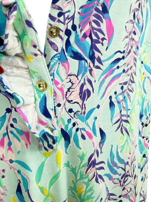 Lilly Pulitzer Aqua Multicolor Sleeveless Printed Shift Dress – Size XL