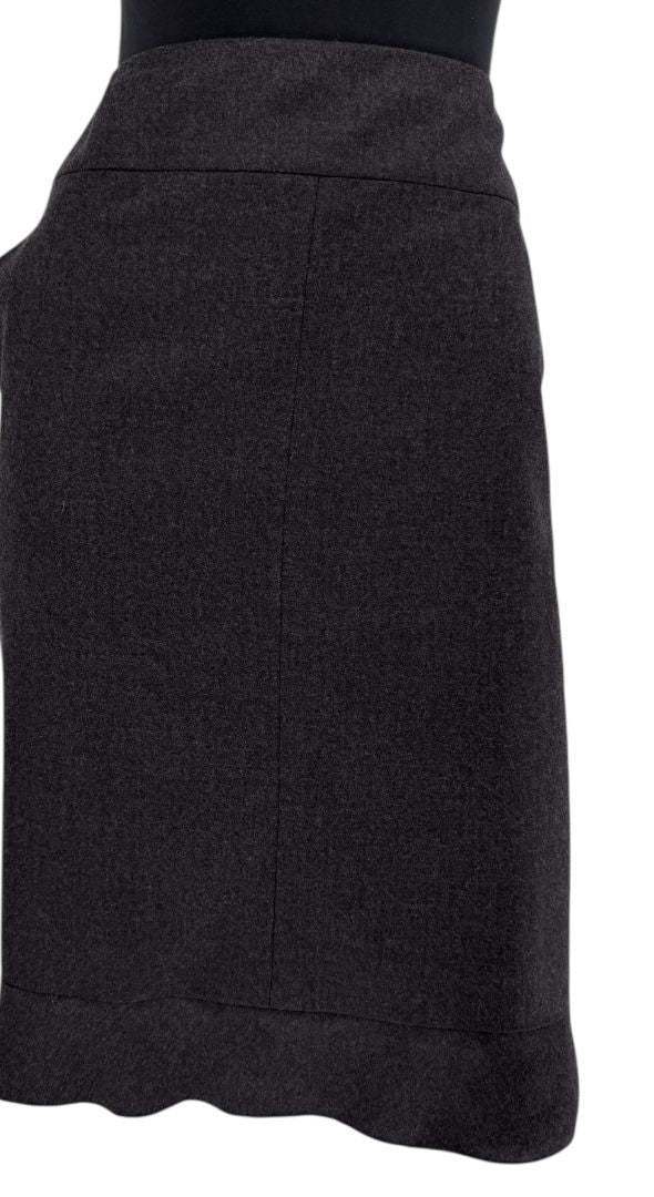 Chanel Charcoal Gray Wool & Cashmere Skirt – Fall 2002, Size 44