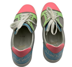 Christian Louboutin Vieira Fun Patent Leather Low-Top Sneakers – Size 39.5