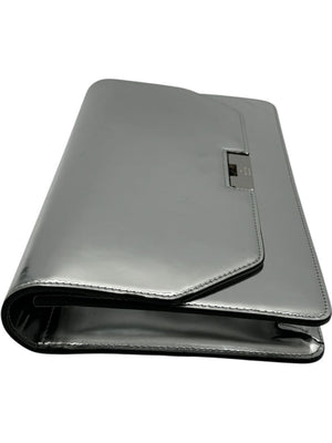 Gucci Metallic Silver Leather Clutch