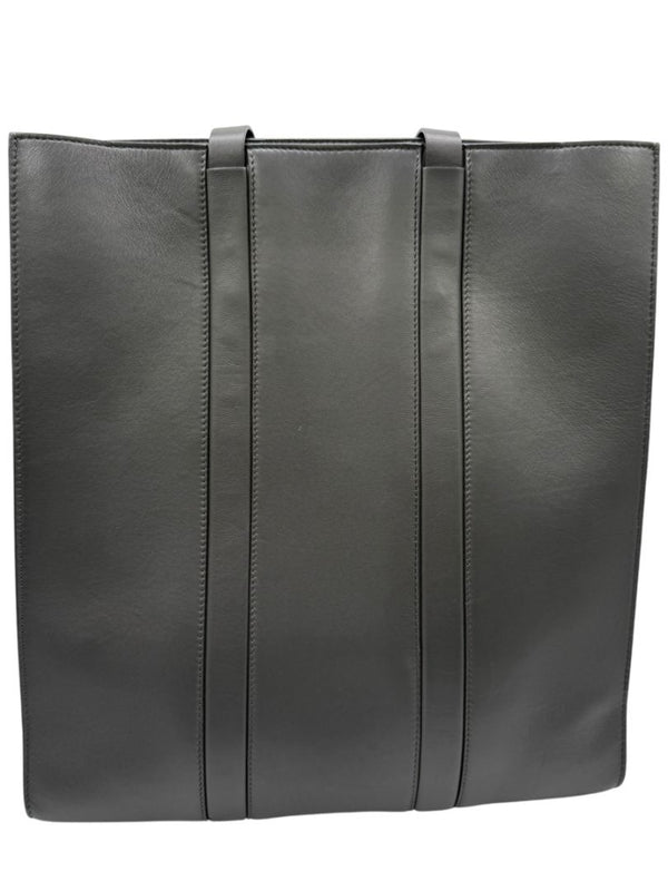 Brunello Cucinelli Graphite Gray Leather Tote with Monili Bead Trim