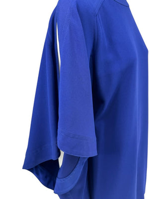 Pamella Roland Cobalt Blue Cape Sleeve Shift Dress – Large