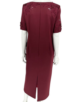 Pamella Roland Burgundy Embellished 2-Piece Set – Large