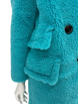 Max Mara “Adenia” Turquoise Double-Breasted Coat – Sfilata Collection – Size 0