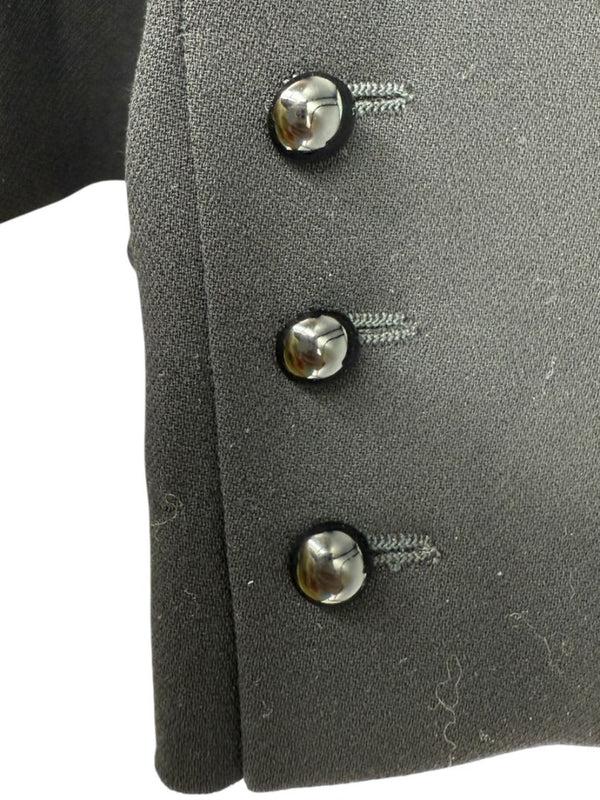 Chanel Black Wool Chain-Closure Tailored Jacket – Size 46