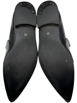 Comme des Garçons Black Triple-Buckle Leather Flats – Japanese Size 25