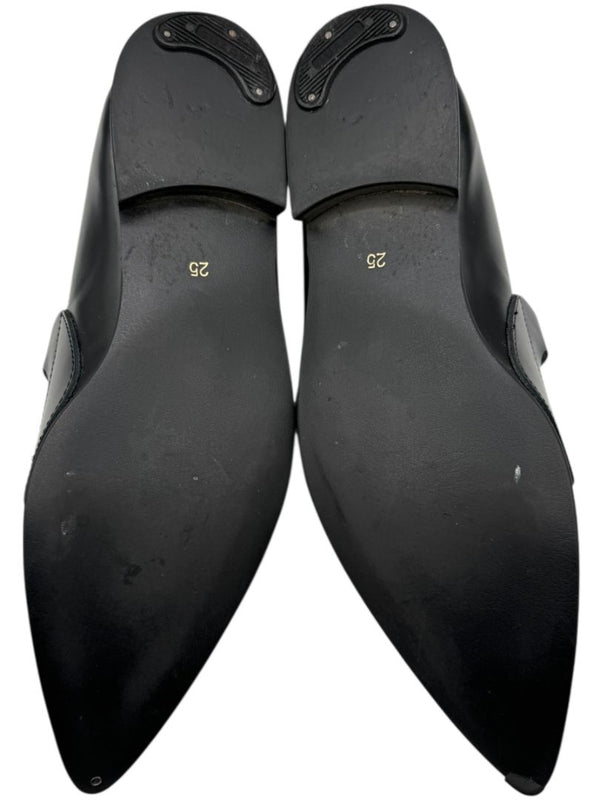 Comme des Garçons Black Triple-Buckle Leather Flats – Japanese Size 25