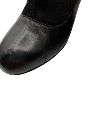 Miu Miu Women’s Black Leather & Suede Ankle Boots – Size 37