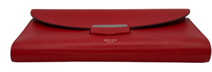 Celine Grained Calfskin Trotteur Clutch in Red
