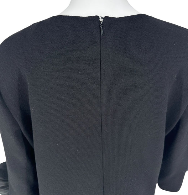 Oscar de la Renta Black Floral Cuff Mini Dress – Size 12 – NWT