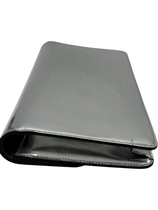 Gucci Metallic Silver Leather Clutch