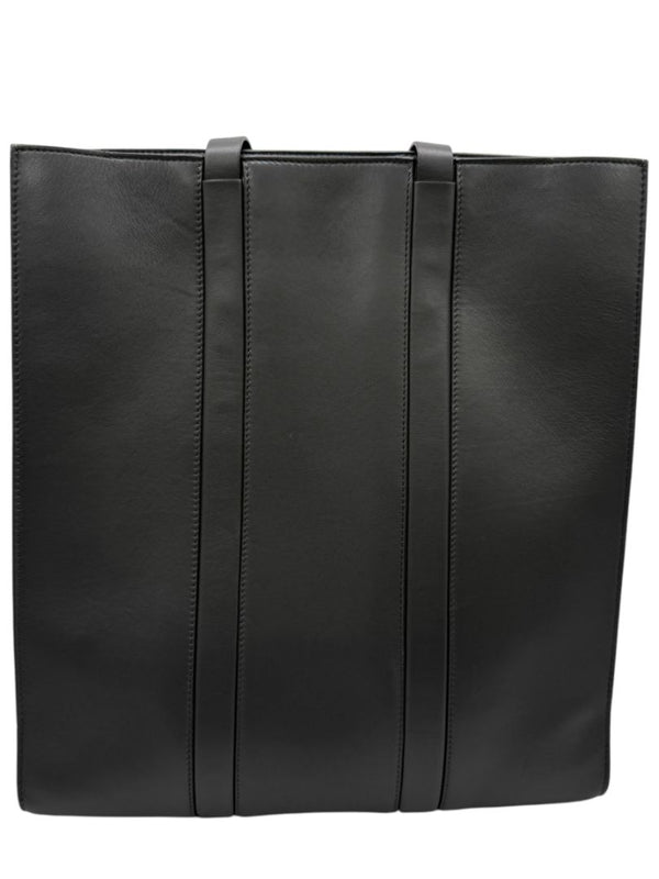 Brunello Cucinelli Graphite Gray Leather Tote with Monili Bead Trim