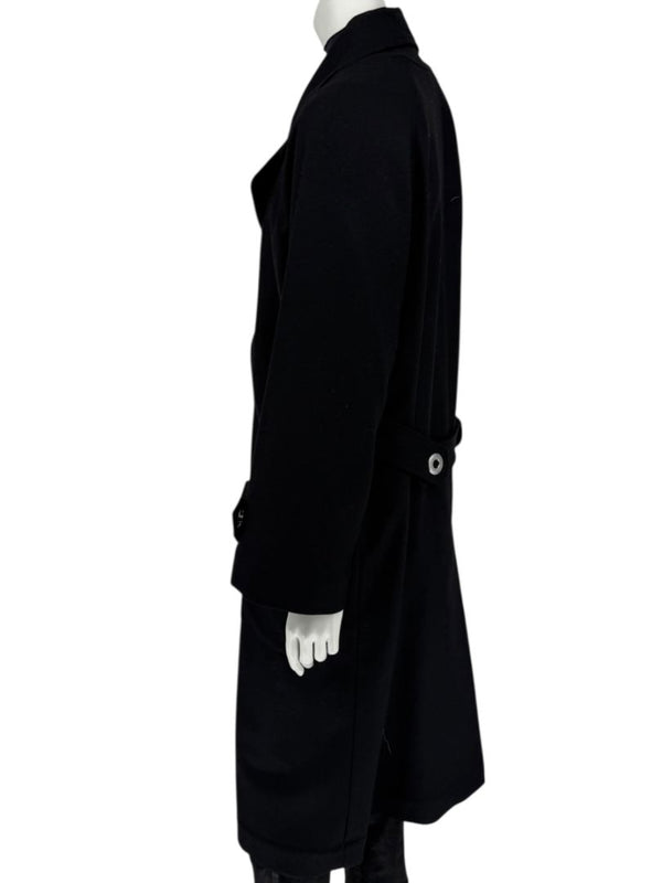 Pamella Roland Black Double-Breasted Grommet Detail Coat – Large