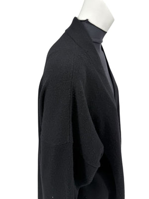 Zoran Black 100% Cashmere Long Open Cardigan Coat – One Size (Fits Like M/L)