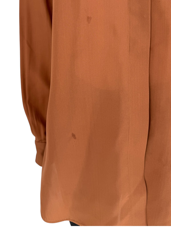 Derek Lam Rust Silk Long Shirt – Size 6 US / 42 IT / 38 FR