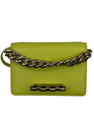 Alexander McQueen Women’s Lichen Green Leather Knuckle Mini Shoulder Bag