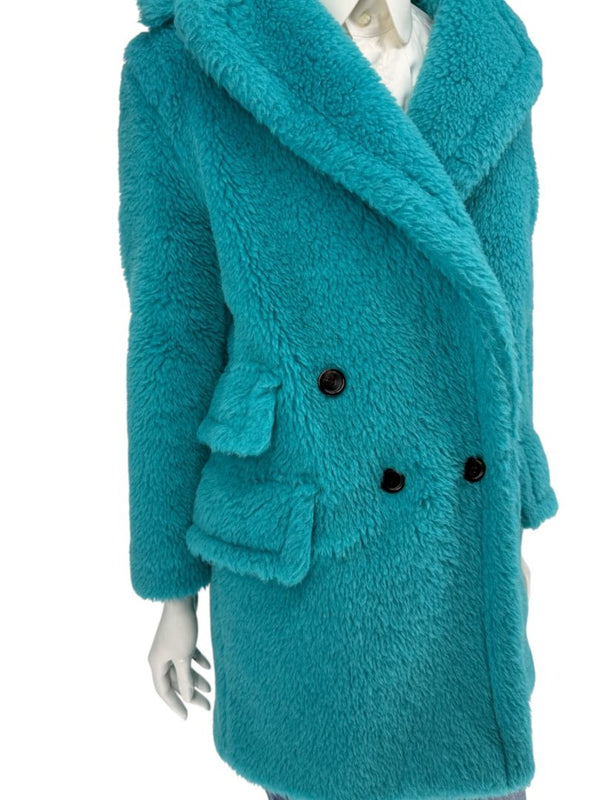 Max Mara “Adenia” Turquoise Double-Breasted Coat – Sfilata Collection – Size 0