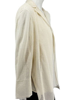 Akris Ivory Tank Camisole & Mesh Jacket Twin Set – Size US 16 (F 48 / D 46)