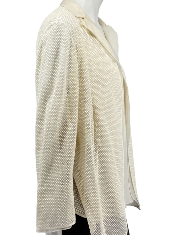 Akris Ivory Tank Camisole & Mesh Jacket Twin Set – Size US 16 (F 48 / D 46)