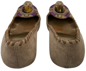 Prada Embellished Suede Peep-Toe Heels – Size 36 – Good Preowned Condition