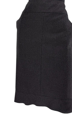 Chanel Charcoal Gray Wool & Cashmere Skirt – Fall 2002, Size 44