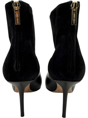 Jimmy Choo Black Suede & Leather Booties – Size 39.5