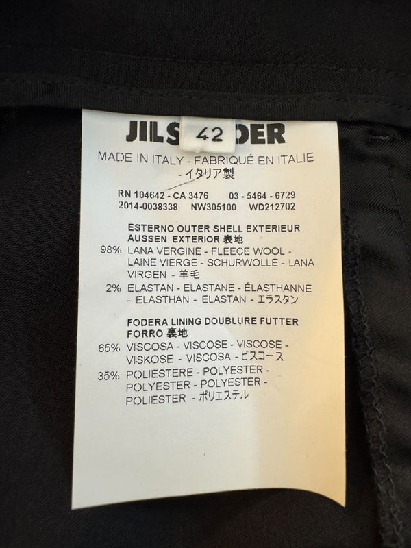 Jil Sander Black Virgin Wool Trousers – Size IT 42