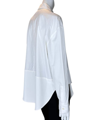 Balenciaga White Asymmetric Ruffle-Hem Shirt – Size IT 40 (US 6/8)