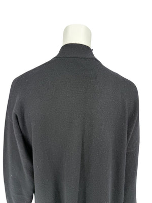 Zoran Black 100% Cashmere Long Open Cardigan Coat – One Size (Fits Like M/L)