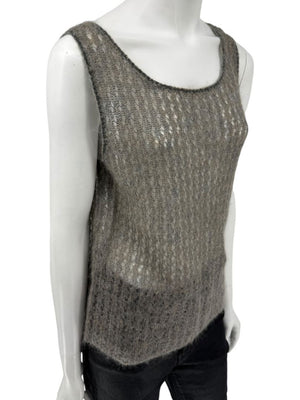 Linda Allard Ellen Tracy “Sage” Mohair Blend Open-Knit Tank – Size XL