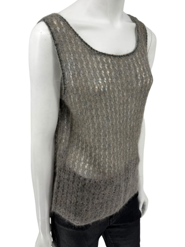 Linda Allard Ellen Tracy “Sage” Mohair Blend Open-Knit Tank – Size XL
