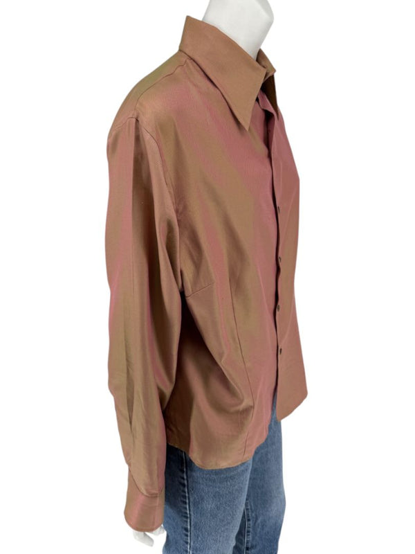Craig Taylor Copper-Toned Long-Sleeve Button-Down Shirt – Size XL