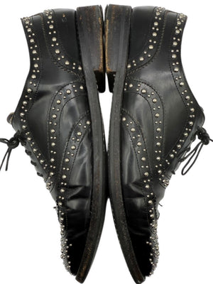 Church’s Black Studded Leather Brogue Oxford Shoes – Mens Size 40