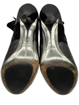 Miu Miu Women’s Black Leather & Suede Ankle Boots – Size 37