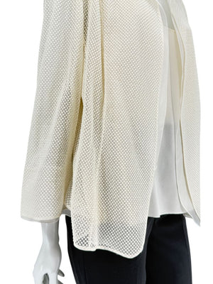 Akris Ivory Tank Camisole & Mesh Jacket Twin Set – Size US 16 (F 48 / D 46)