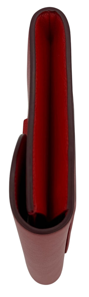 Celine Grained Calfskin Trotteur Clutch in Red
