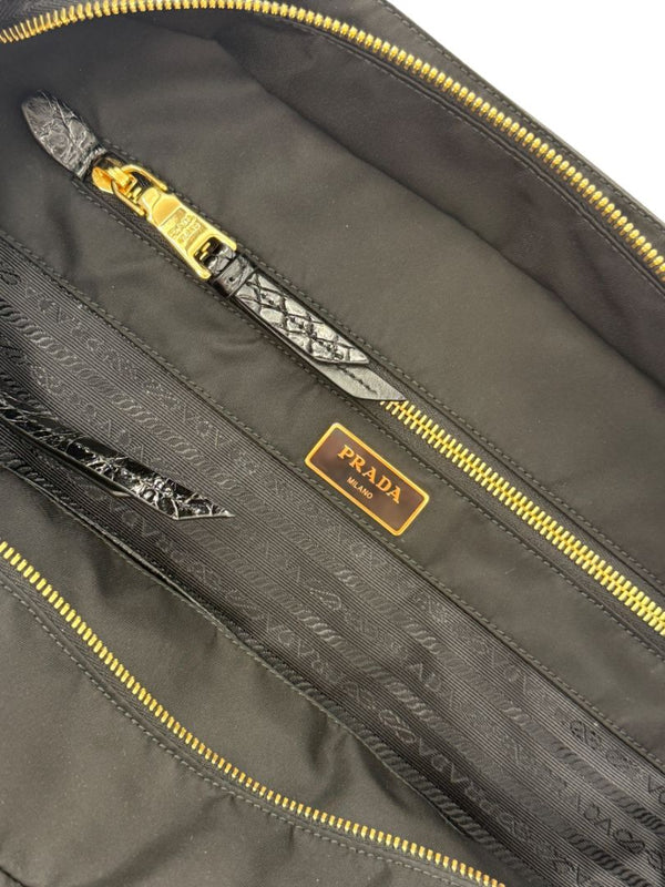 Prada Tessuto Nylon & Leather Trim Tote – Nero