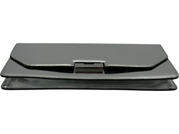 Gucci Metallic Silver Leather Clutch