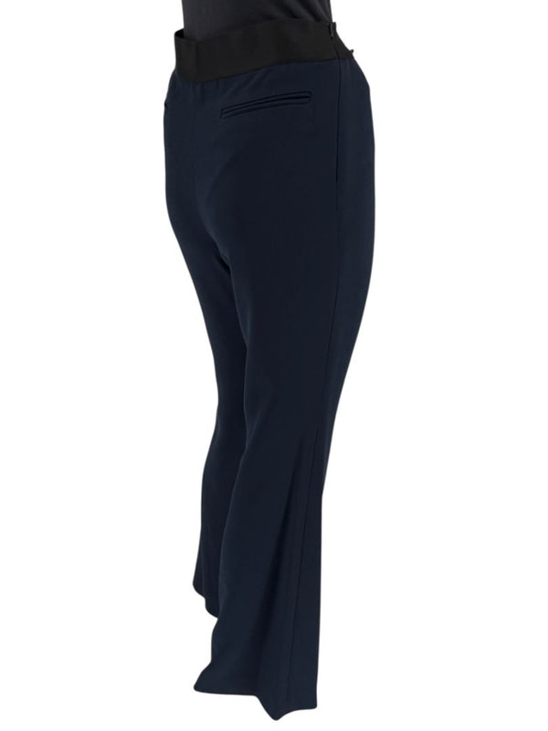 Pamella Roland Navy Wide-Leg Pants – Large
