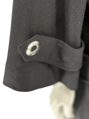 Pamella Roland Black Double-Breasted Grommet Detail Coat – Large