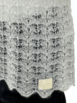 Chanel Ivory Mohair Lace Sleeveless Top – Size 42 (FR)