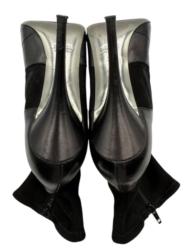 Miu Miu Women’s Black Leather & Suede Ankle Boots – Size 37