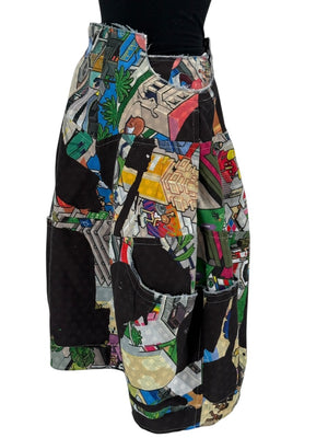 Comme des Garçons Printed Patchwork Skirt – Size XS - Made In Japan