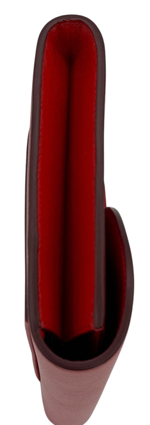 Celine Grained Calfskin Trotteur Clutch in Red