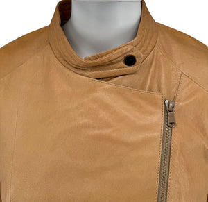 Brunello Cucinelli Leather Moto Jacket – Size 44  Brand New