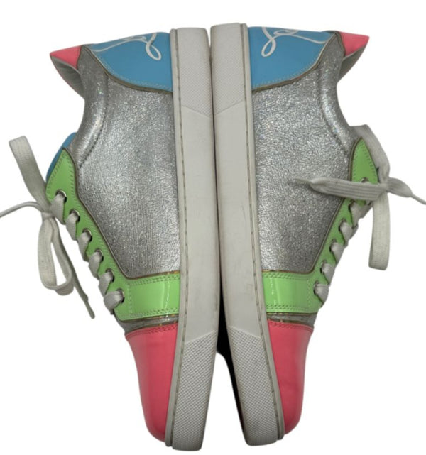 Christian Louboutin Vieira Fun Patent Leather Low-Top Sneakers – Size 39.5