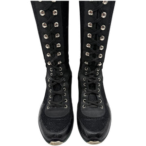 Chanel Mixed-Media High-Top Sneakers – Size 40